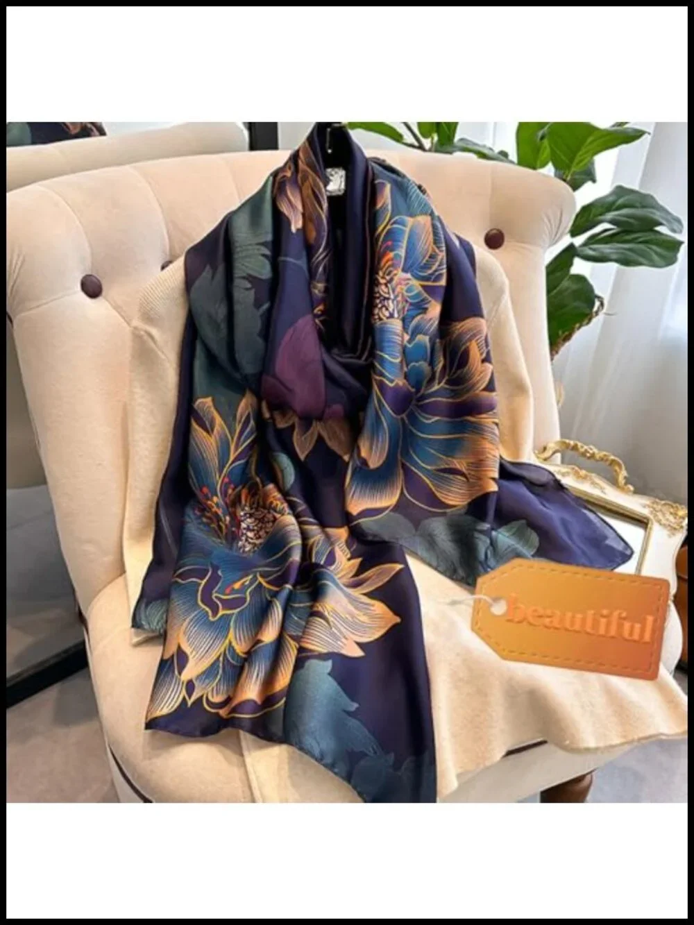 Silky Satin Scarf for Women, Lightweight Shawl Wrap, Versatile Hair Neck Scarf